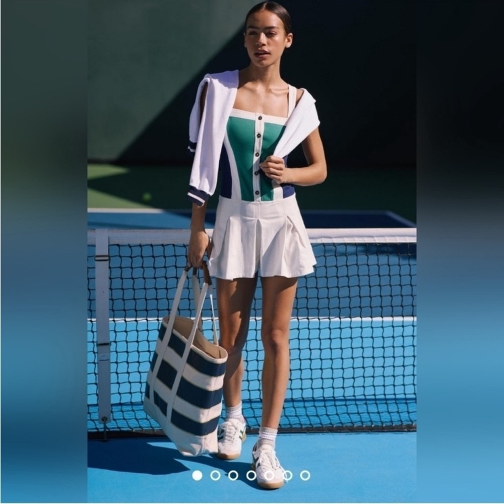 NWT Daily Practice by Anthropologie Sleeveless Pleated Mini Dress, Small Petite